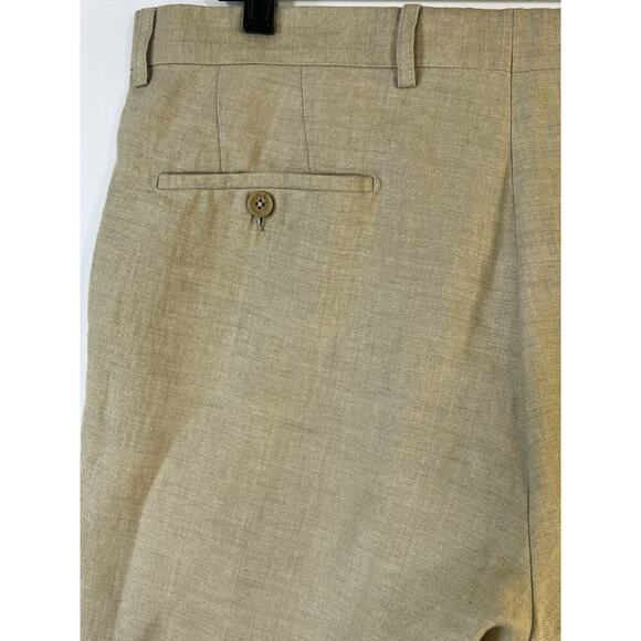 Men’s Linen Tan Pants | Made In Italy Size 36 - Picture 7 of 13